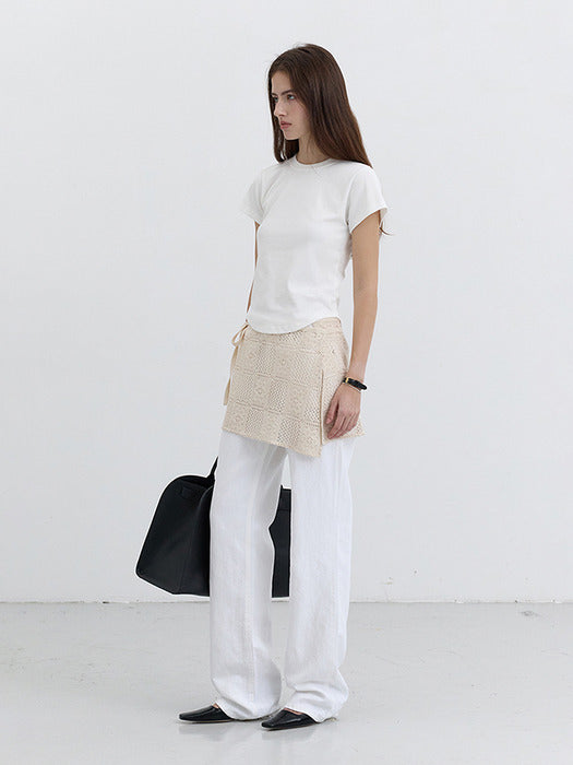 [dunst] CROCHET LAYERING MINI SKIRT CREAM_UDSK5B241CR