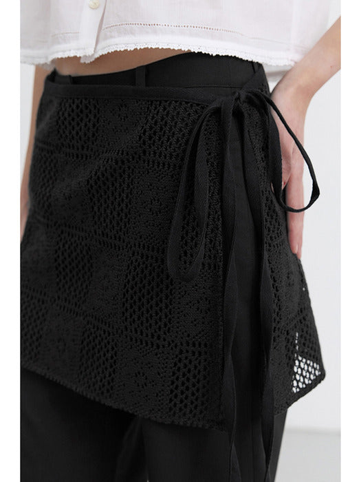 [dunst] CROCHET LAYERING MINI SKIRT BLACK_UDSK5B241BK