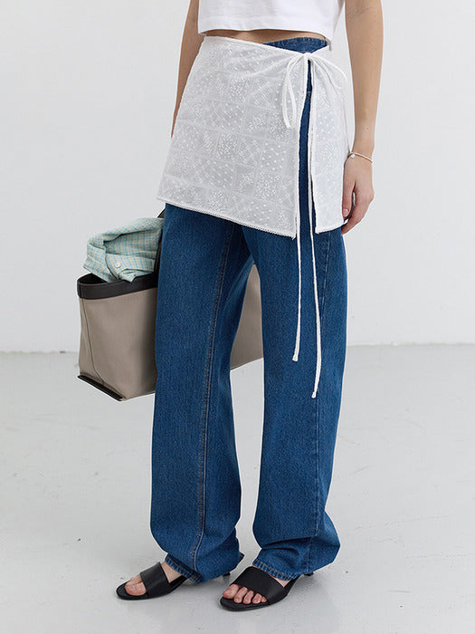 [dunst] LACE LAYERING MINI SKIRT WHITE_UDSK5B221WT