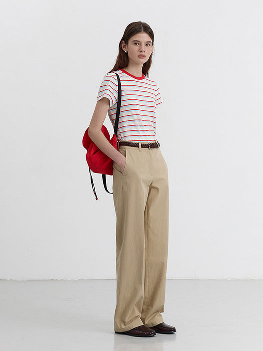 Dunst Multi Stripe T-Shirt Cream Soft Blue