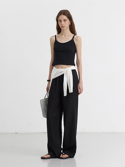 [dunst] POINTELLE SLEEVELESS TOP BLACK_UDTS5B221BK