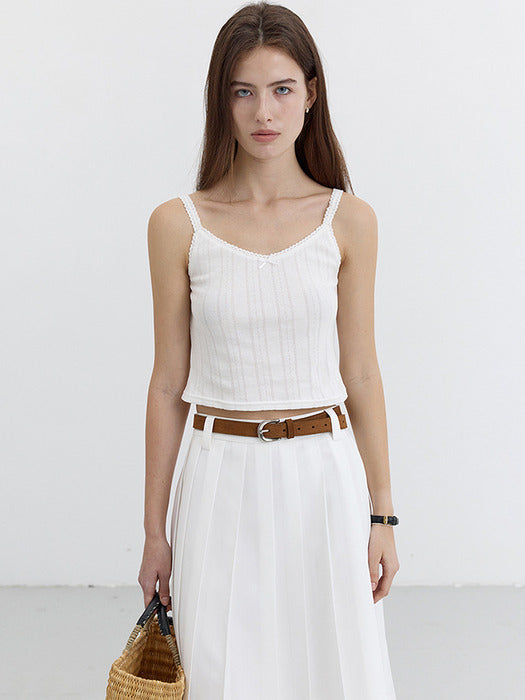 [dunst] POINTELLE SLEEVELESS TOP WHITE_UDTS5B221WT