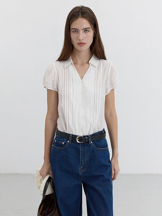 [dunst] SHIRT COLLARED BLOUSE WHITE_UDBL5B226WT