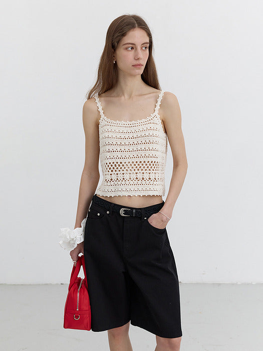 [dunst] CROCHET BUSTIER KNIT TOP CREAM_UDSW5B225CR