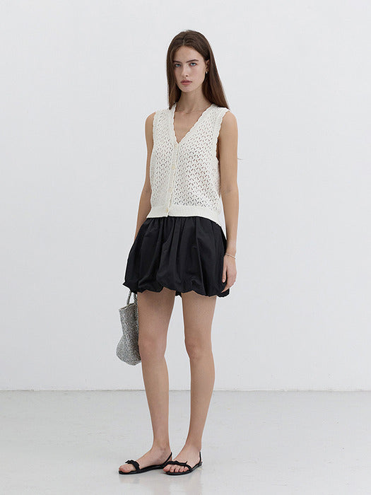 [dunst] CROCHET OPEN KNIT VEST IVORY_UDSW5B230IV