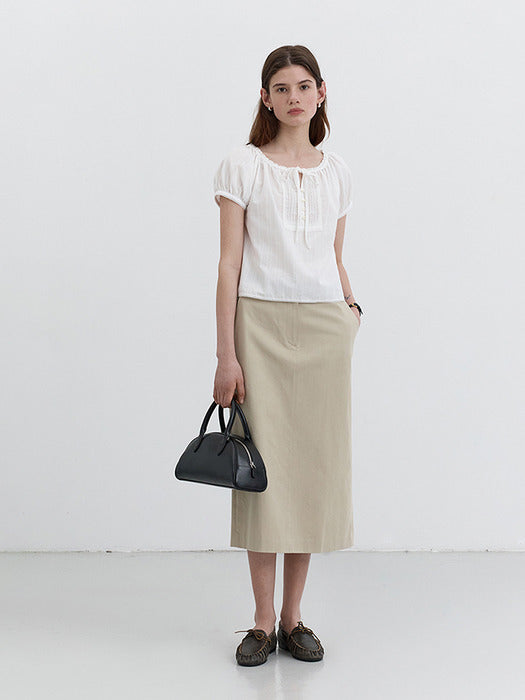 [dunst] 2-WAY SHIRRING BLOUSE OFF WHITE_UDBL5B223OW