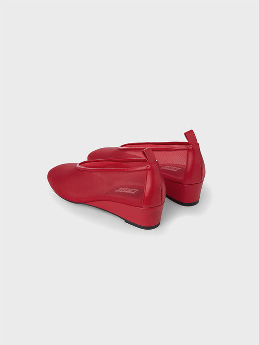 Eenk String Mesh Heels - Red