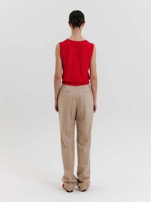 Eenk V-neck Jacquard Knit Vest - Red