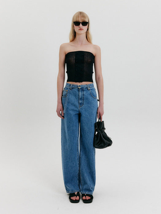 Eenk Ribbed Tube Top - Black