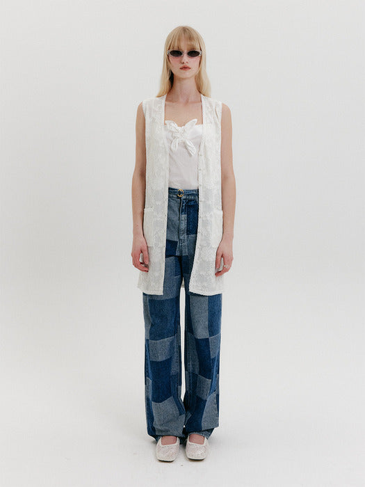 Eenk Belted Straight Denim Pants - Navy
