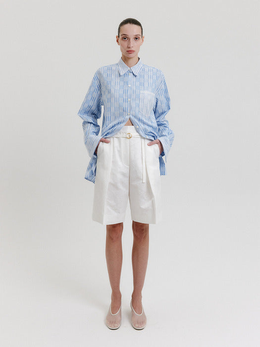 Eenk Belted Mid-Length Pants - Ivory