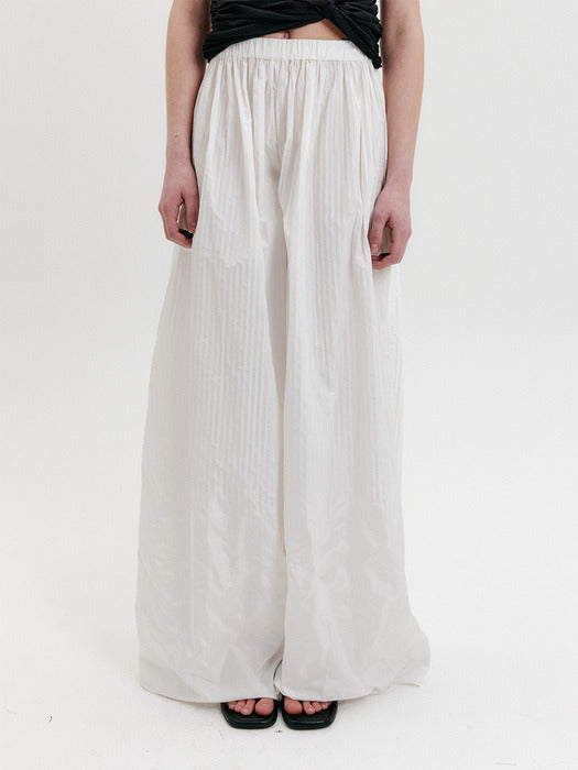 Eenk Pleats Wide Pants - White