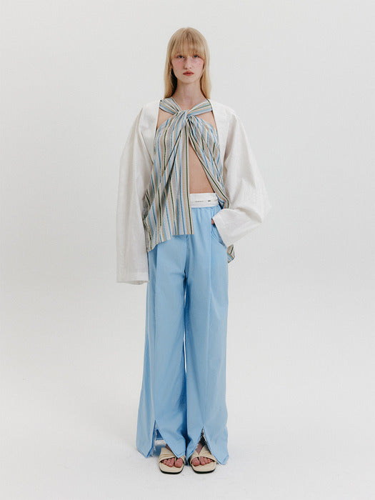 Eenk Lace Layerd Pants - Sky Blue