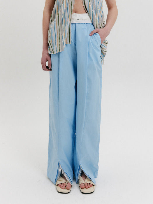 Eenk Lace Layerd Pants - Sky Blue