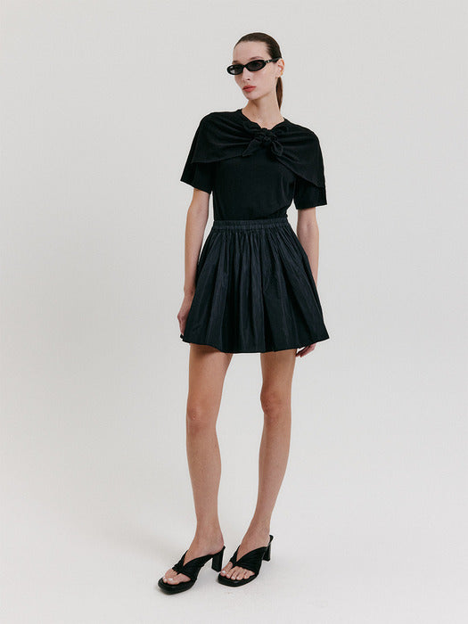 Eenk Pleats Mini Skirt - Black
