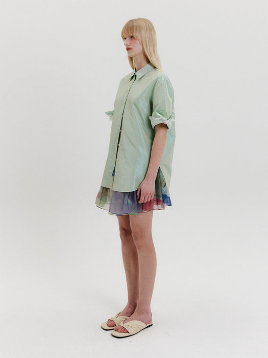 Eenk Organza Pleats Mini Skirt - Multi