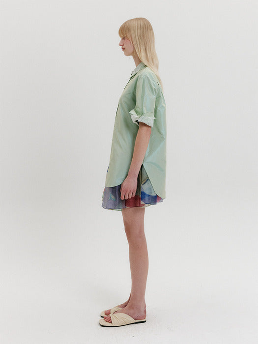 Eenk Organza Pleats Mini Skirt - Multi