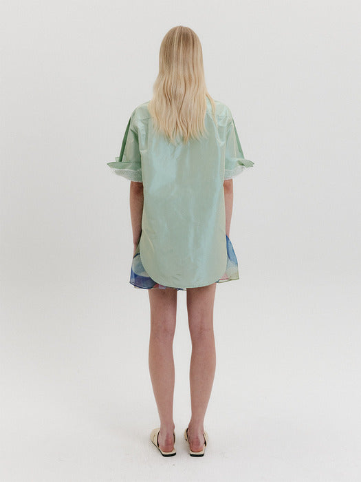 Eenk Organza Pleats Mini Skirt - Multi
