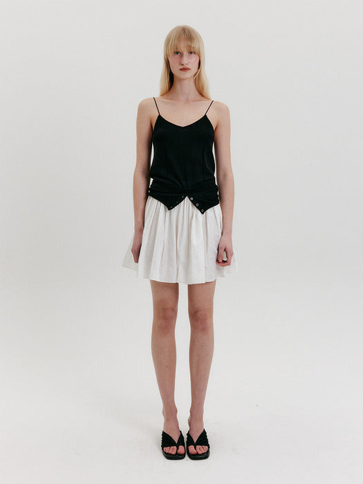 [EENK] Pleats Mini Skirt - White