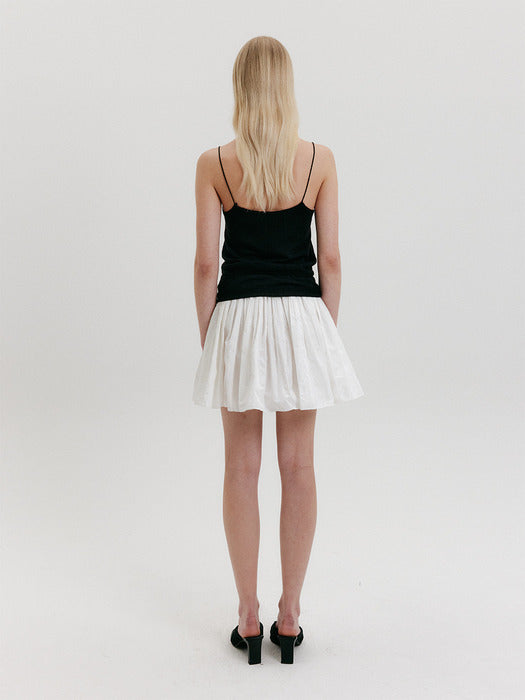 [EENK] Pleats Mini Skirt - White