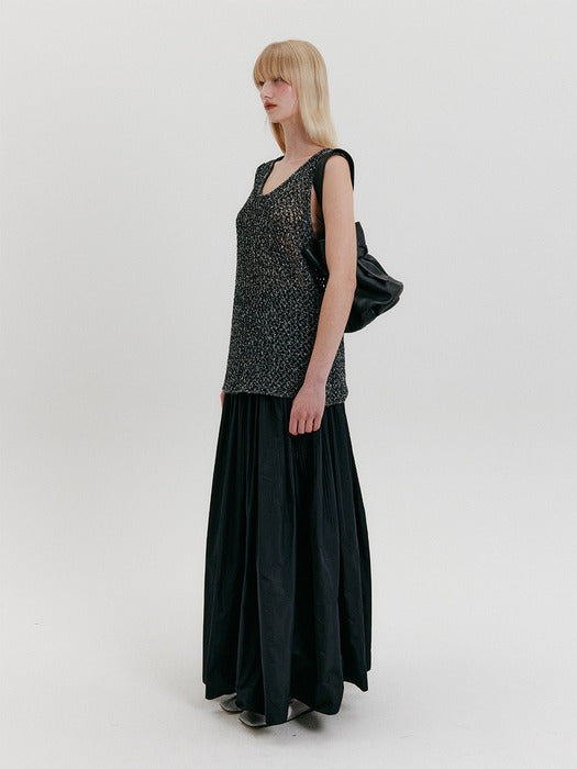 Eenk Pleats Maxi Skirt - Black