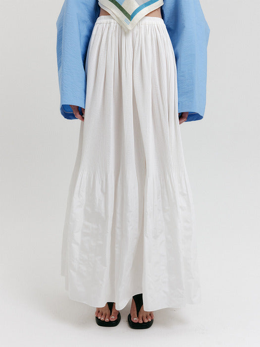 Eenk Pleats Maxi Skirt - White
