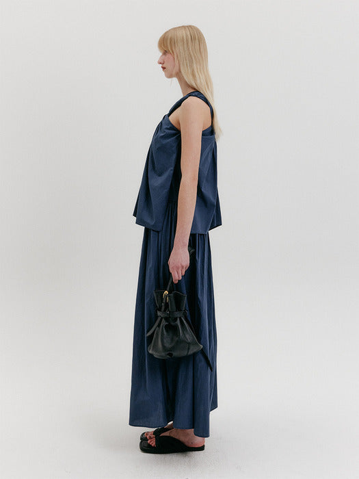 Eenk Knotted Long Dress - Navy