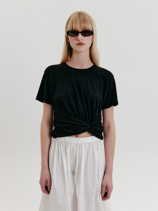 Eenk Knotted T-shirt - Black