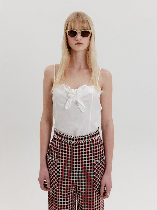 [EENK] Scarf Knotted Top - White
