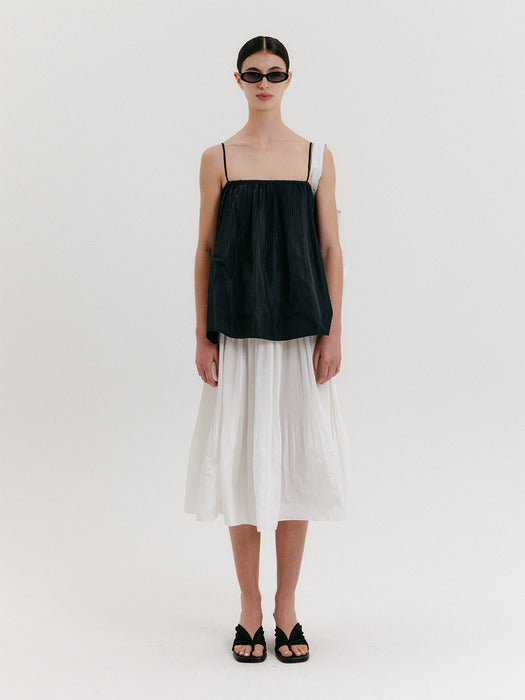 Eenk Pleats Sleeveless Top - Black