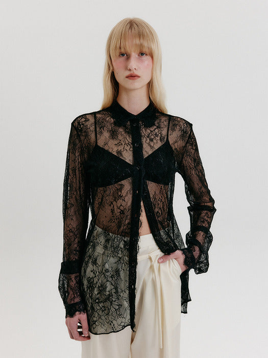 [EENK] Lace Shirts - Black