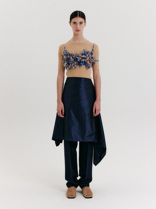 [EENK] Jeong-Ja Knot Cropped Top - Multi