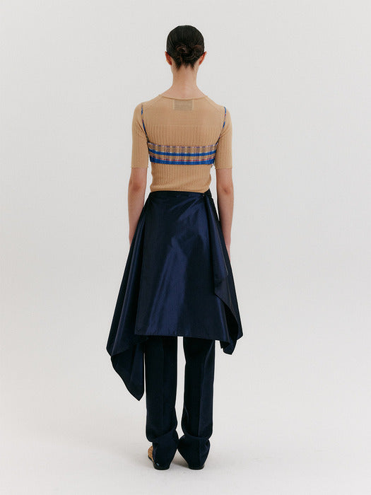 [EENK] Jeong-Ja Knot Cropped Top - Multi