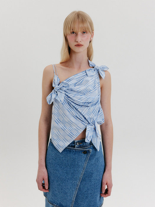Eenk Jeong-Ja Knot Top - Sky Blue