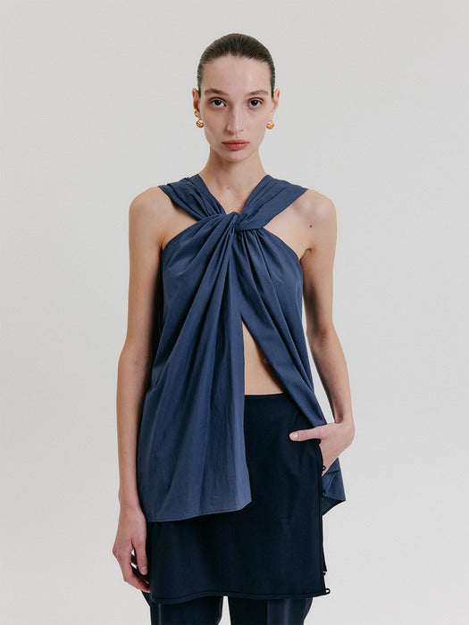 Eenk Knotted Top - Navy