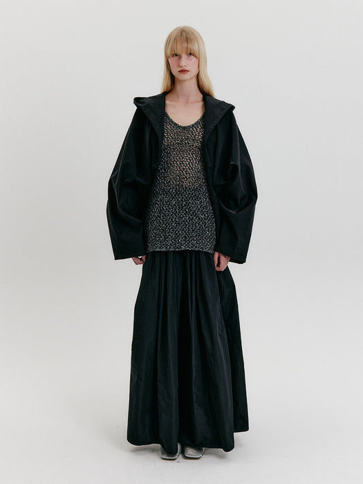 Eenk Cropped Hoodie Jacket - Black