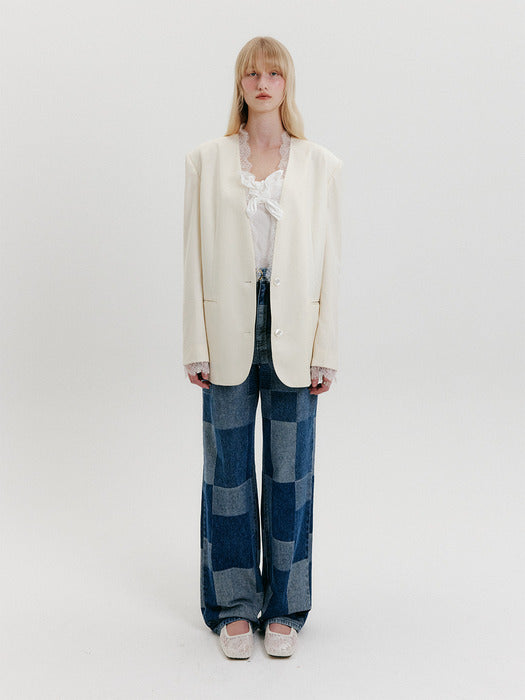 Eenk Lace-Trim Blazer - Ivory