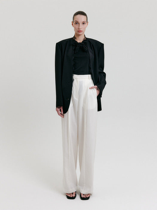 Eenk Lace-Trim Blazer - Black
