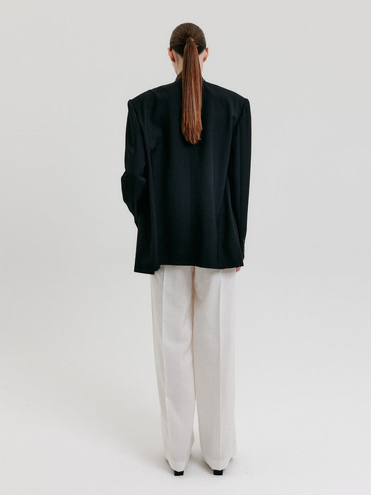 Eenk Lace-Trim Blazer - Black