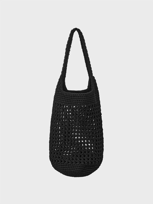 Eenk Crochet Shoulder Bag - Black