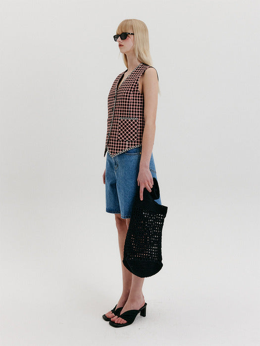 Eenk Crochet Shoulder Bag - Black