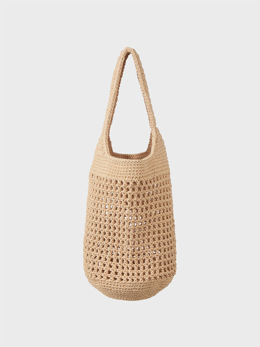 Eenk Crochet Shoulder Bag - Beige
