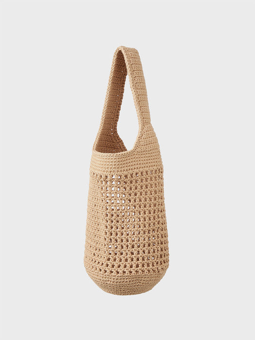 Eenk Crochet Shoulder Bag - Beige