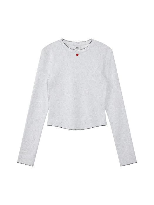 Emis (Womens) Mini Corsage Sleeve Top-Light Gray