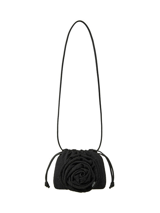 Emis Corsage String Mini Bag-Black