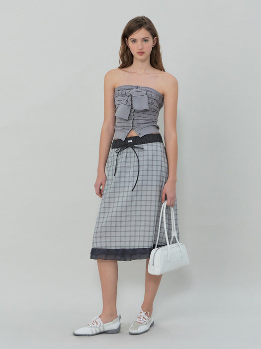 Grove 25Ss Bailey Off-Shoulder Cardigan (Grey)