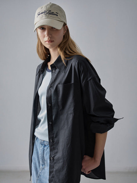 [facade pattern] Boyfit Breeze Shirt - Charcoal