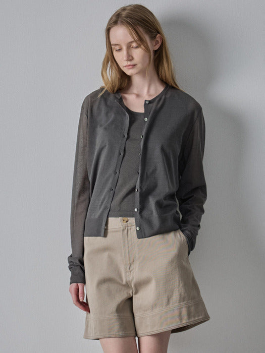Facade Pattern Cardigan - charcoal