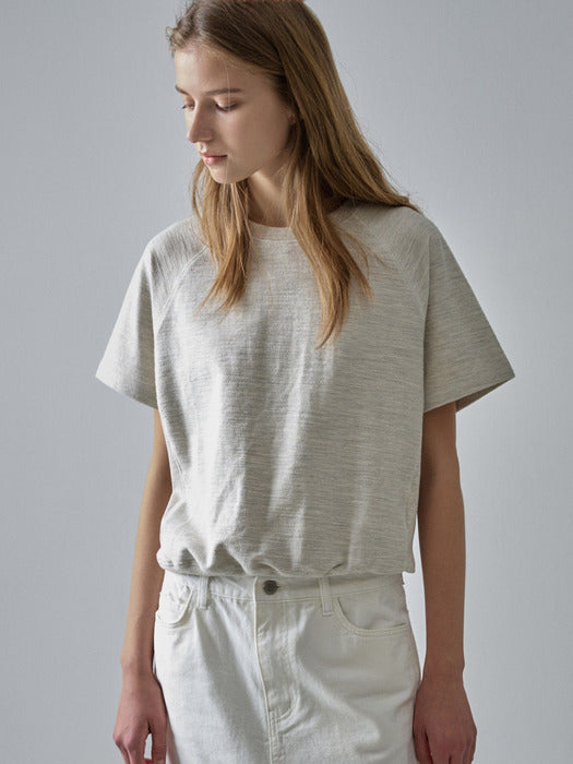 Facade Pattern Raglan Half Sleeve Sweat Shirt