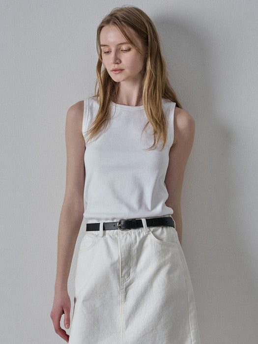 [facade pattern] Crewneck Cotton Sleeveless_4color